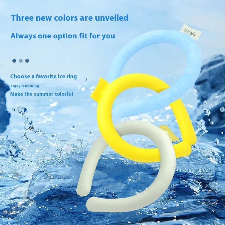 PVC cooling neck ice ring with temperature indicators for outdoor sports heatstroke prevention