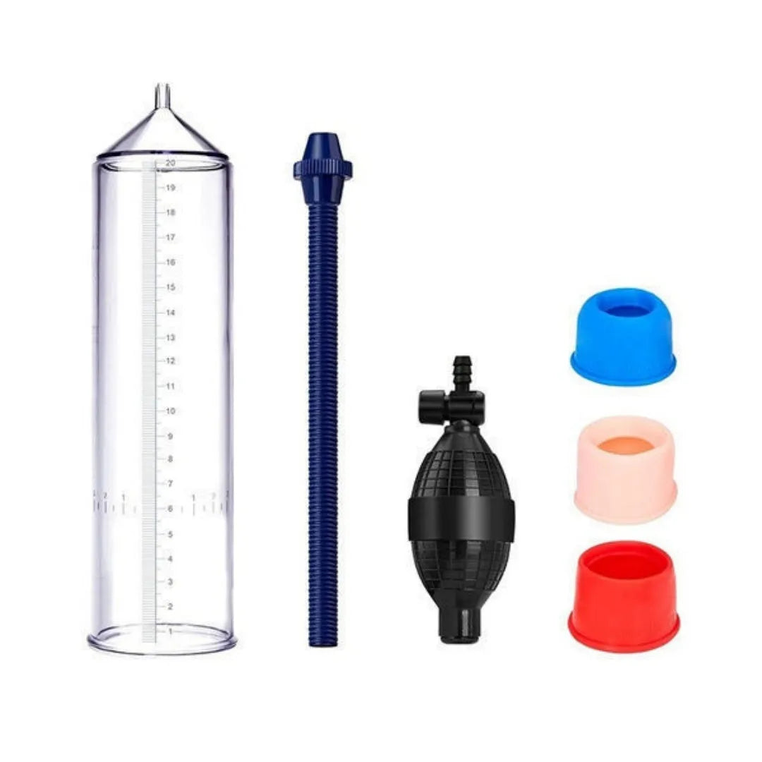 Male minimalist silicone exercise machine cover with plastic valve accessory components