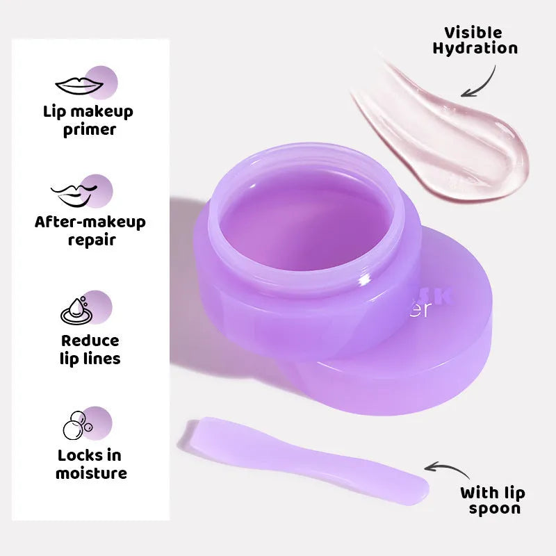 Exfoliating lip balm with scraper tool for moisturising and gentle lip care
