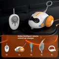 Remote control car cat toy with feather attachment in orange or blue colour options