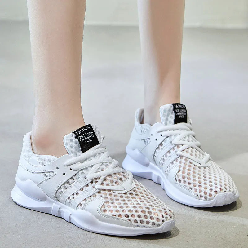 Casual hollow mesh sneaker with breathable design and EVA sole for summer wear