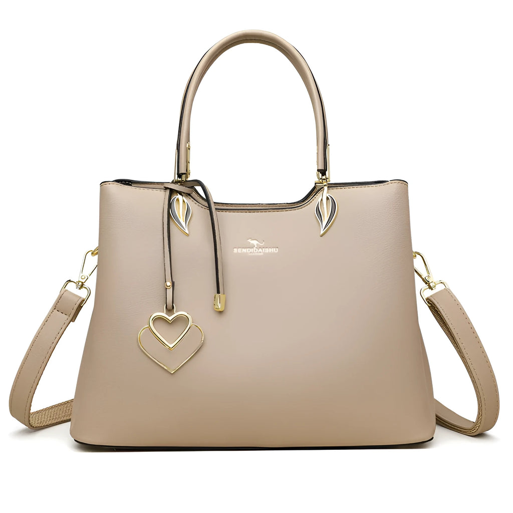 Women's PU leather messenger bag with multi-layer shoulder strap in various colour options