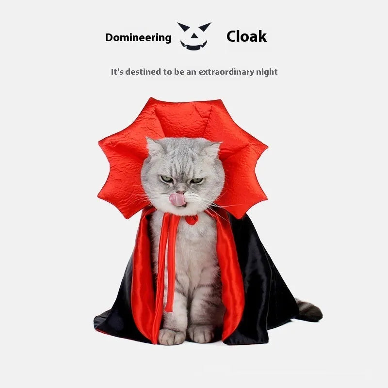 Black and red Halloween costume for cats and dogs with European and American styling