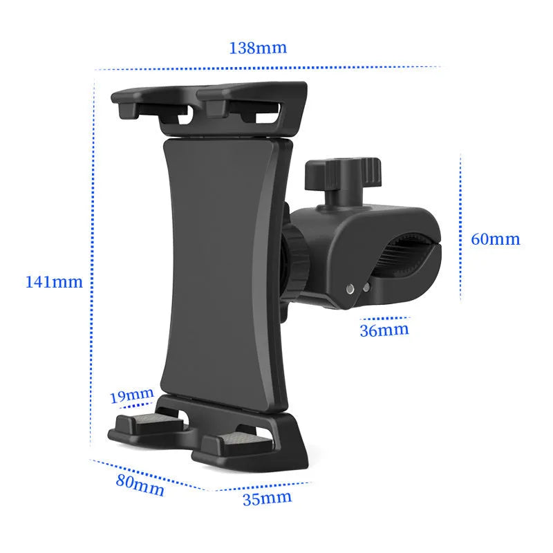 Black ABS mobile phone bracket for bicycle handlebars weighing 242g