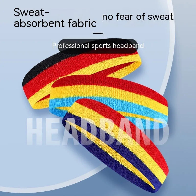 Colourful adult sports headband 5.5cm wide by 20cm long for running basketball yoga fitness activities