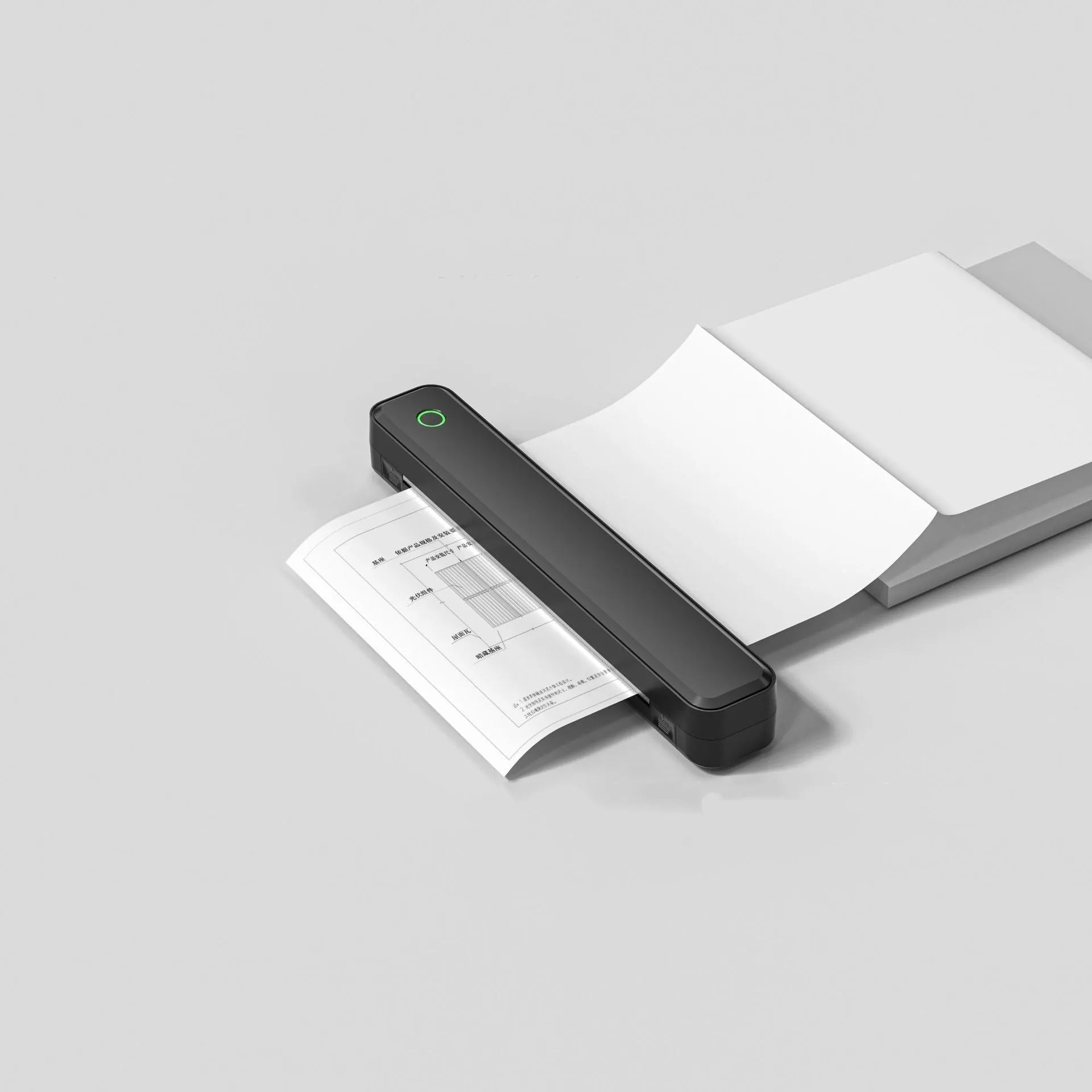 Compact black or white Bluetooth thermal printer for mobile drawing and receipt printing