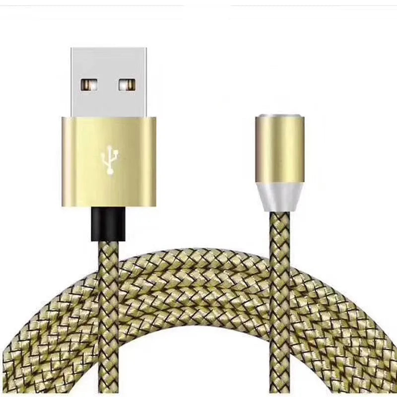 3-in-1 magnetic charging cable with Android, Type C, and Apple connectors in multiple colours