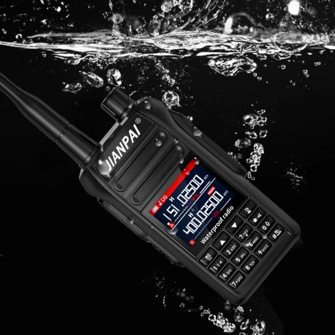 Black Interphone waterproof aviation full band communications headset with plastic shell