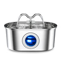 Stainless steel automatic pet water fountain with dual wave outlets and filter system