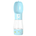 Travel Out portable dog food water cup with blue printed design, 258ml water capacity