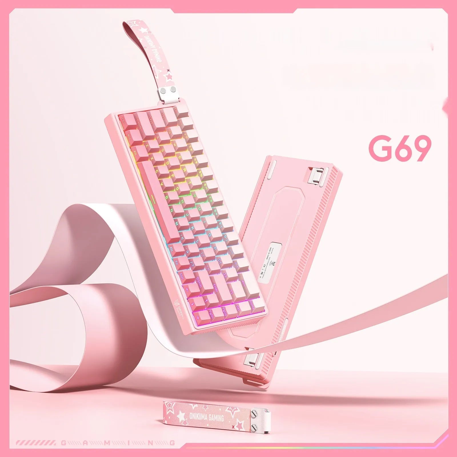 ONIKUMA G69 wired mechanical magnetic axis gaming keyboard, 87-key, black, RGB backlight, ABS body