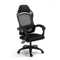 Rotating black computer gaming chair with linkage armrests and high resilience sponge seat cushion