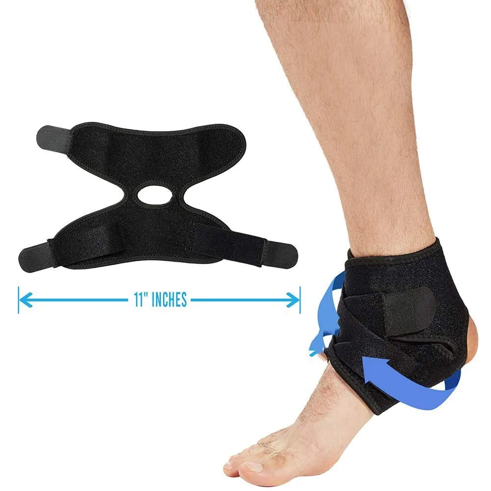 Black sports ankle support guard for injury prevention during athletic activities