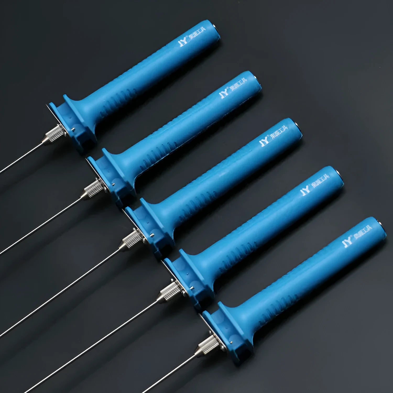 Blue plastic-handled electric heating cutter pen with heated tip for cutting foam and pearl cotton materials