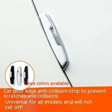Black plastic silicone car door bumper strips measuring 9.5 by 2 centimetres in a four-piece set