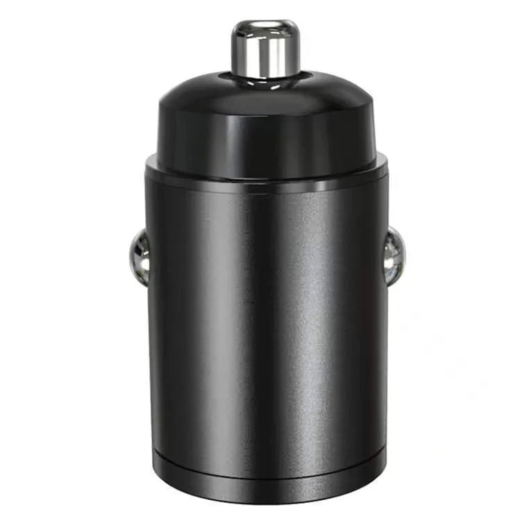 Black zinc alloy 30W USB-C car charger for cigarette lighter socket