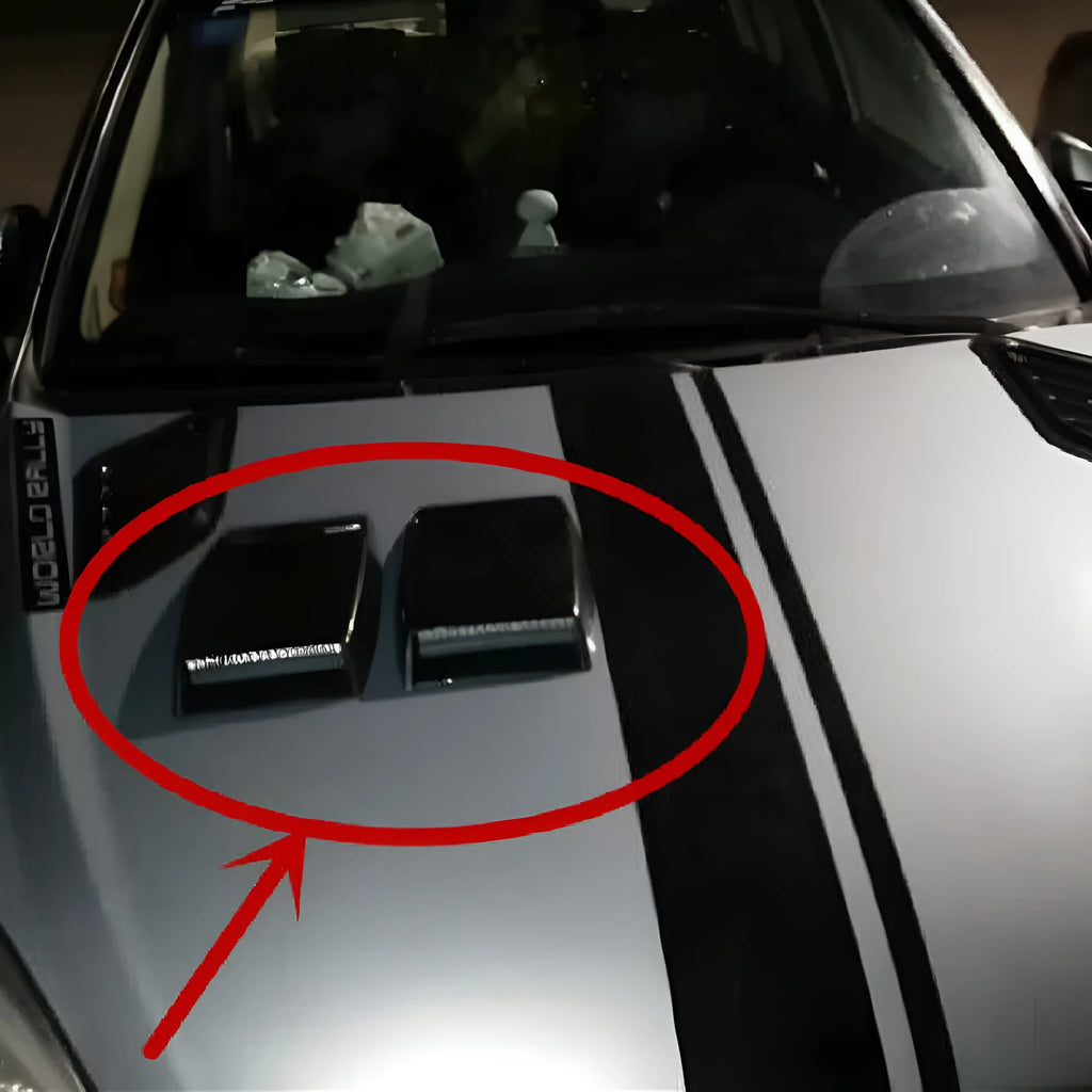 Black ABS plastic simulation air vent for car decoration, showing slatted design and 33mm depth.