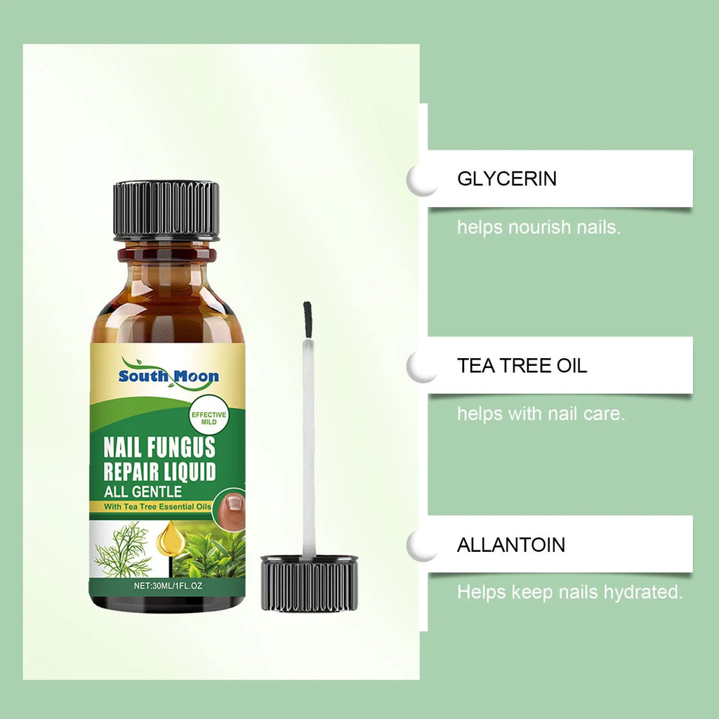 30ml bottle of nail care solution with tea tree oil and colloidal silver
