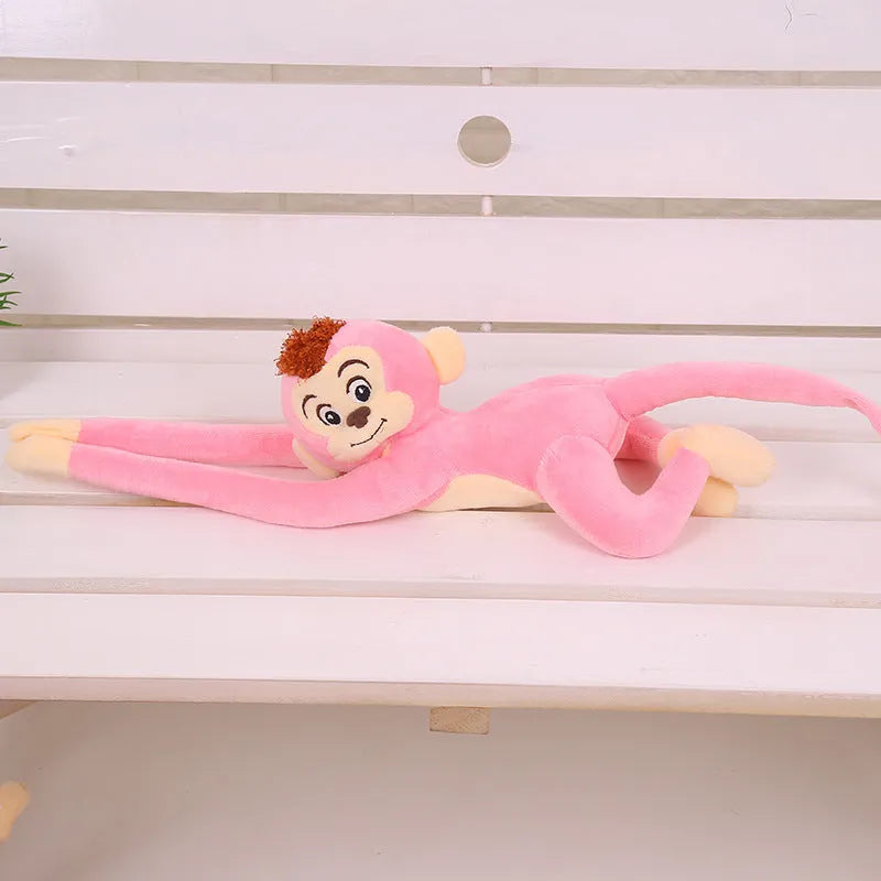 Long arm hanging plush monkey toy in choice of colours for home decoration