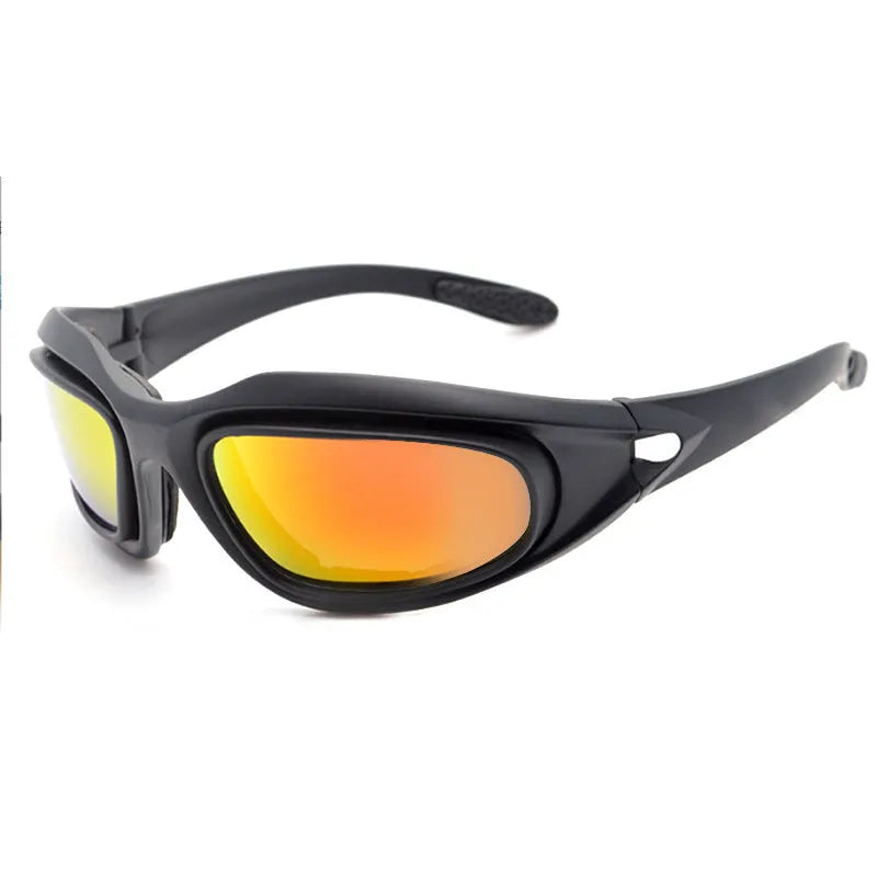 Polarised tactical sunglasses with sports frame for outdoor cycling and enhanced night vision
