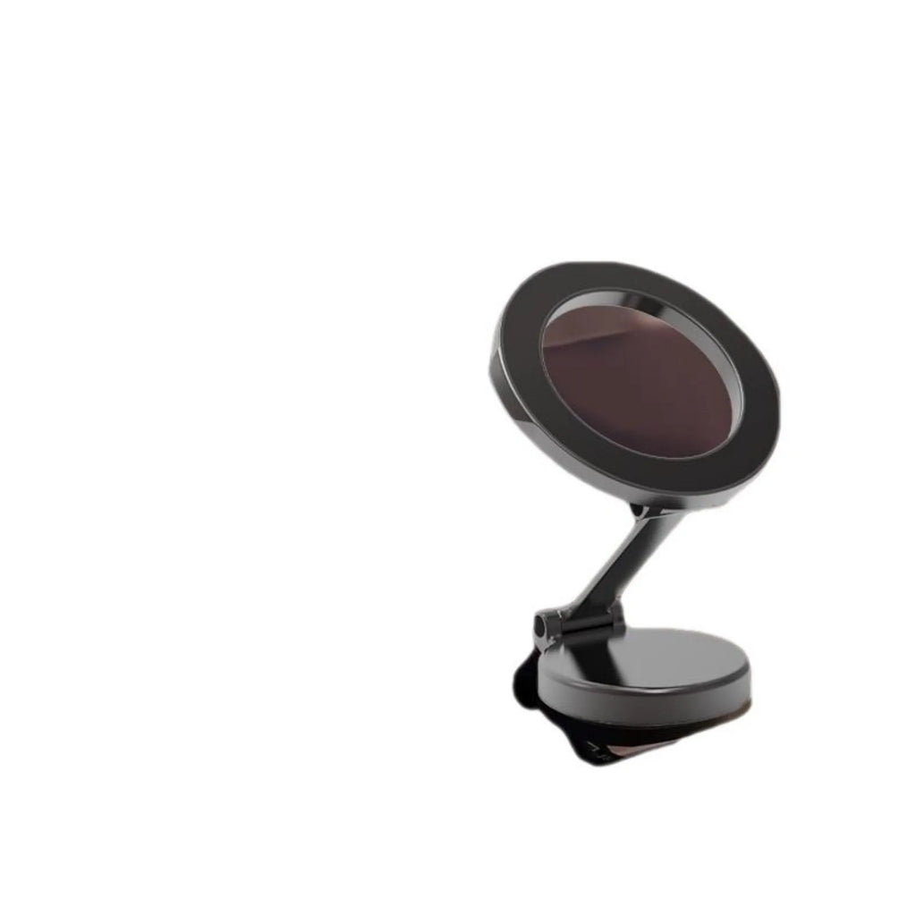 All-metal foldable magnetic car phone mount in Qian colour showing dashboard placement with phone attached