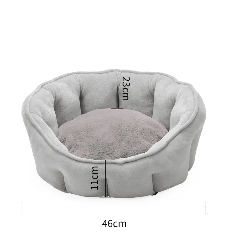 46cm cube cat kennel mat house with plush interior in grey, green, pink, or yellow colours