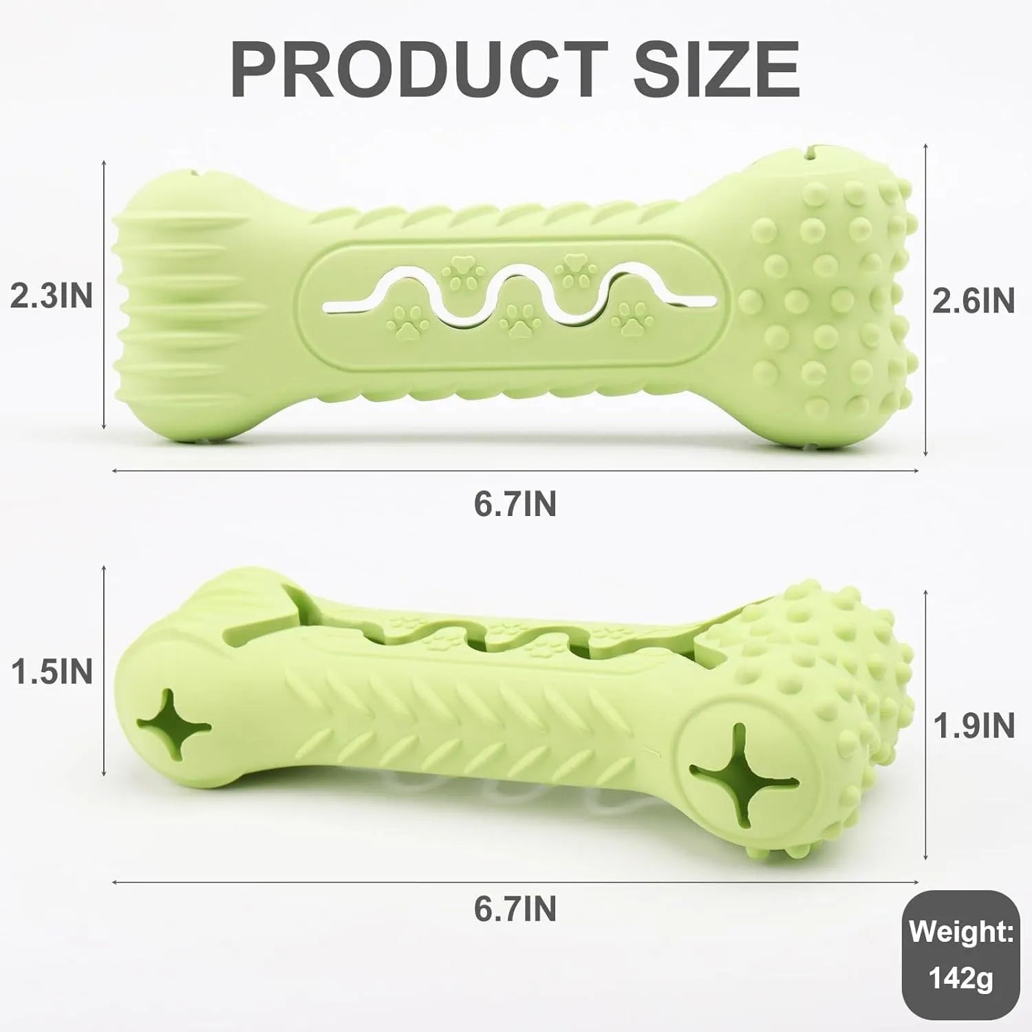 Blue, green and orange natural rubber bone-shaped dog chew toy for aggressive chewers