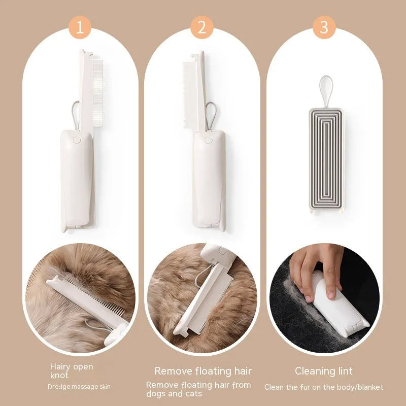 ABS plastic pet grooming brush for cats and dogs with wardrobe mesh storage grid