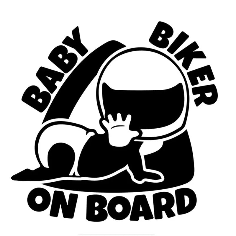 Reflective black and white BABY ON BOARD personality warning sticker for car window