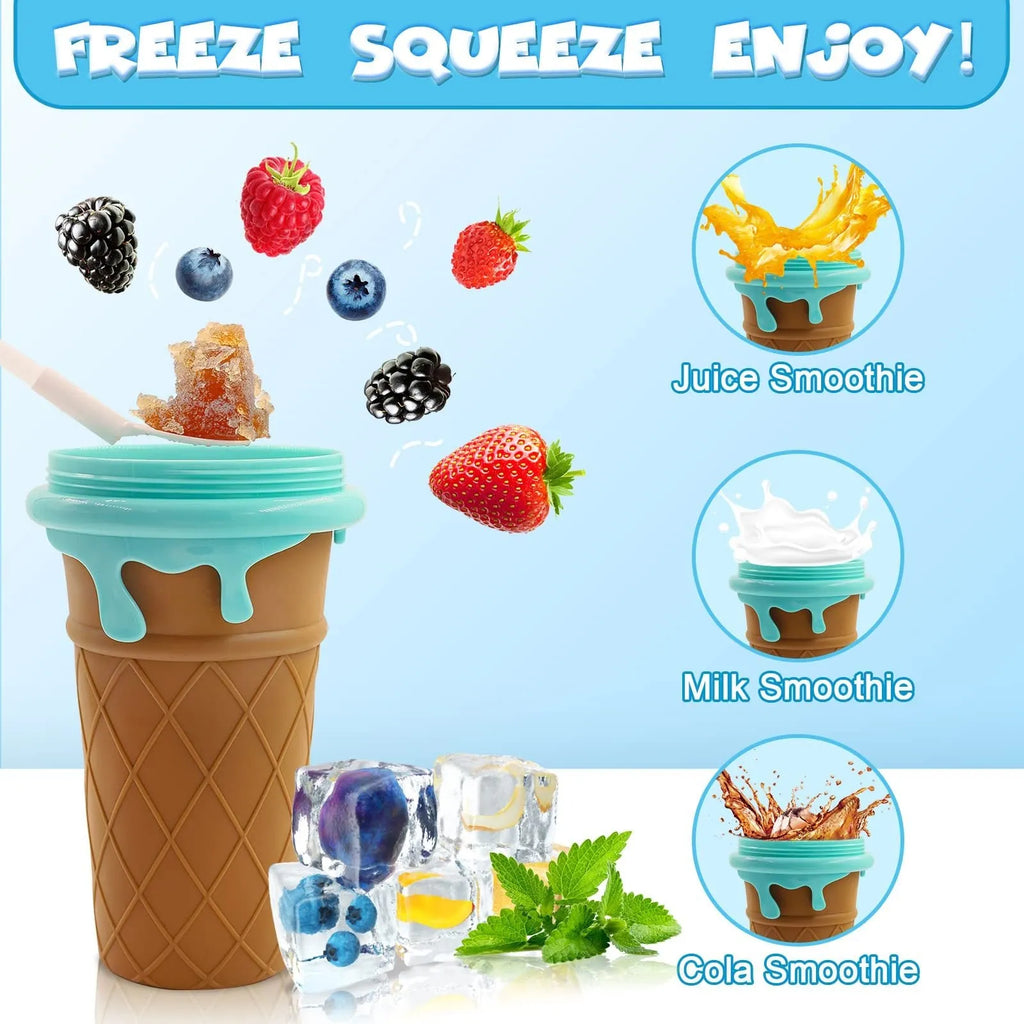 500ml blue quick-freeze slushy maker cup for homemade smoothies