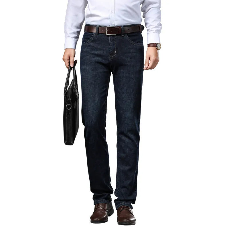 Stretch jeans in straight-leg style showing K276 Black and K276 Blue colour options