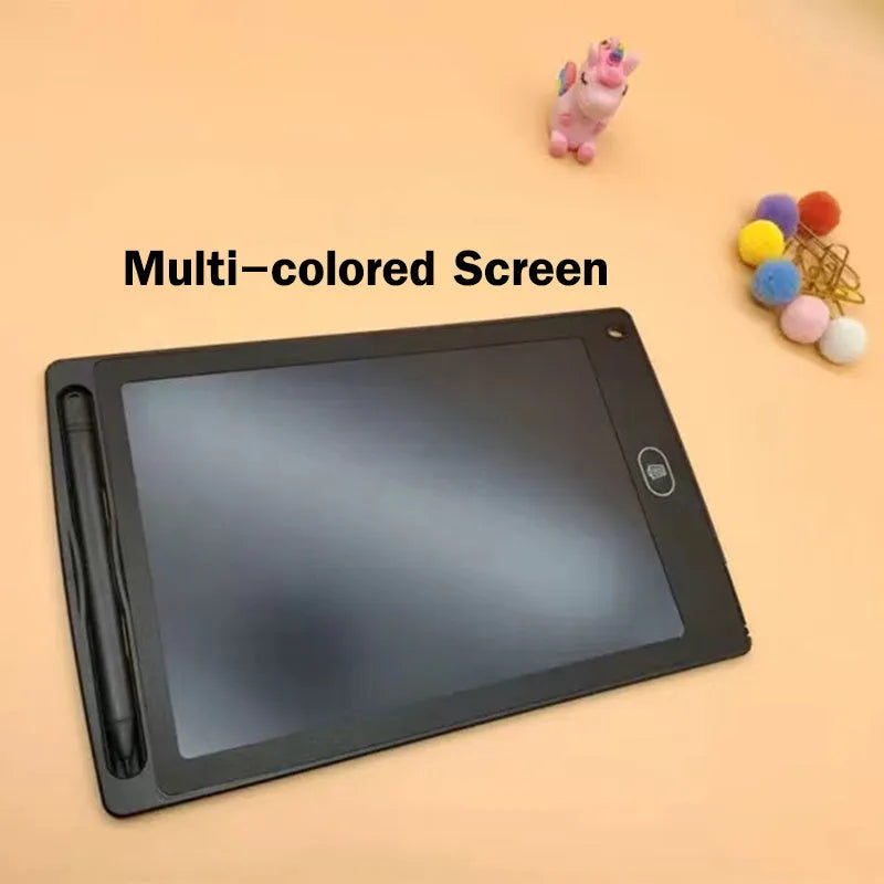8.5 inch LCD electronic drawing board writing tablet in blue with pen, one-button lock and clear screen functions