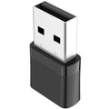 Black dual-band USB Wi-Fi and Bluetooth adapter with nickel-plated connector for computers