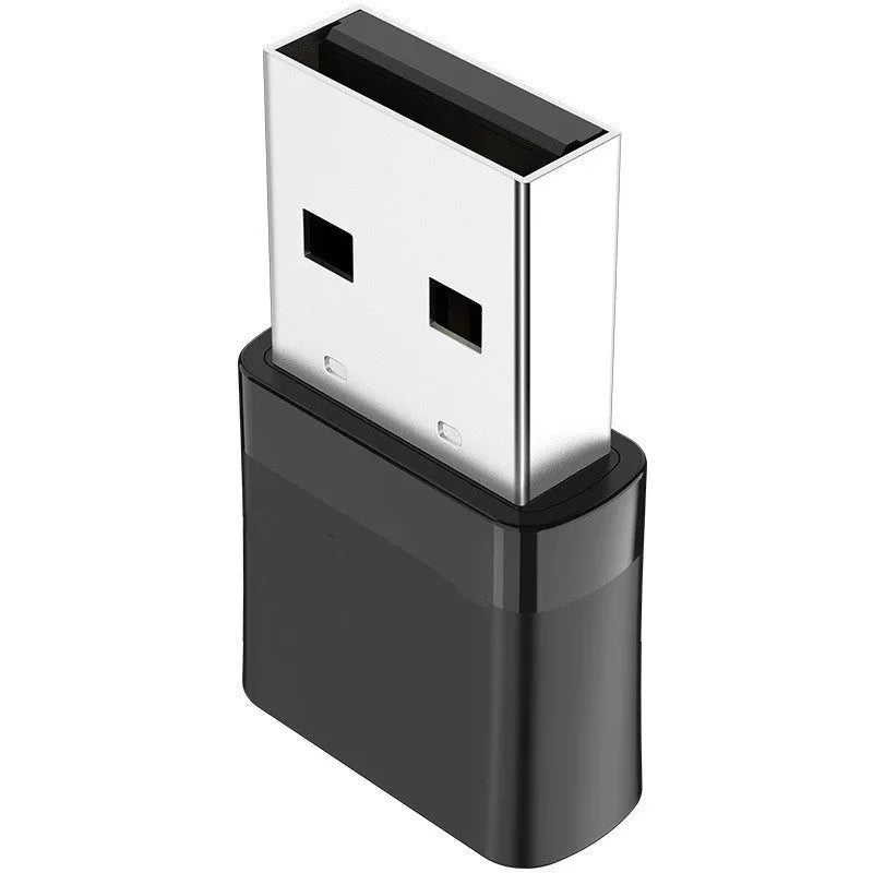 Black dual-band USB Wi-Fi and Bluetooth adapter with nickel-plated connector for computers