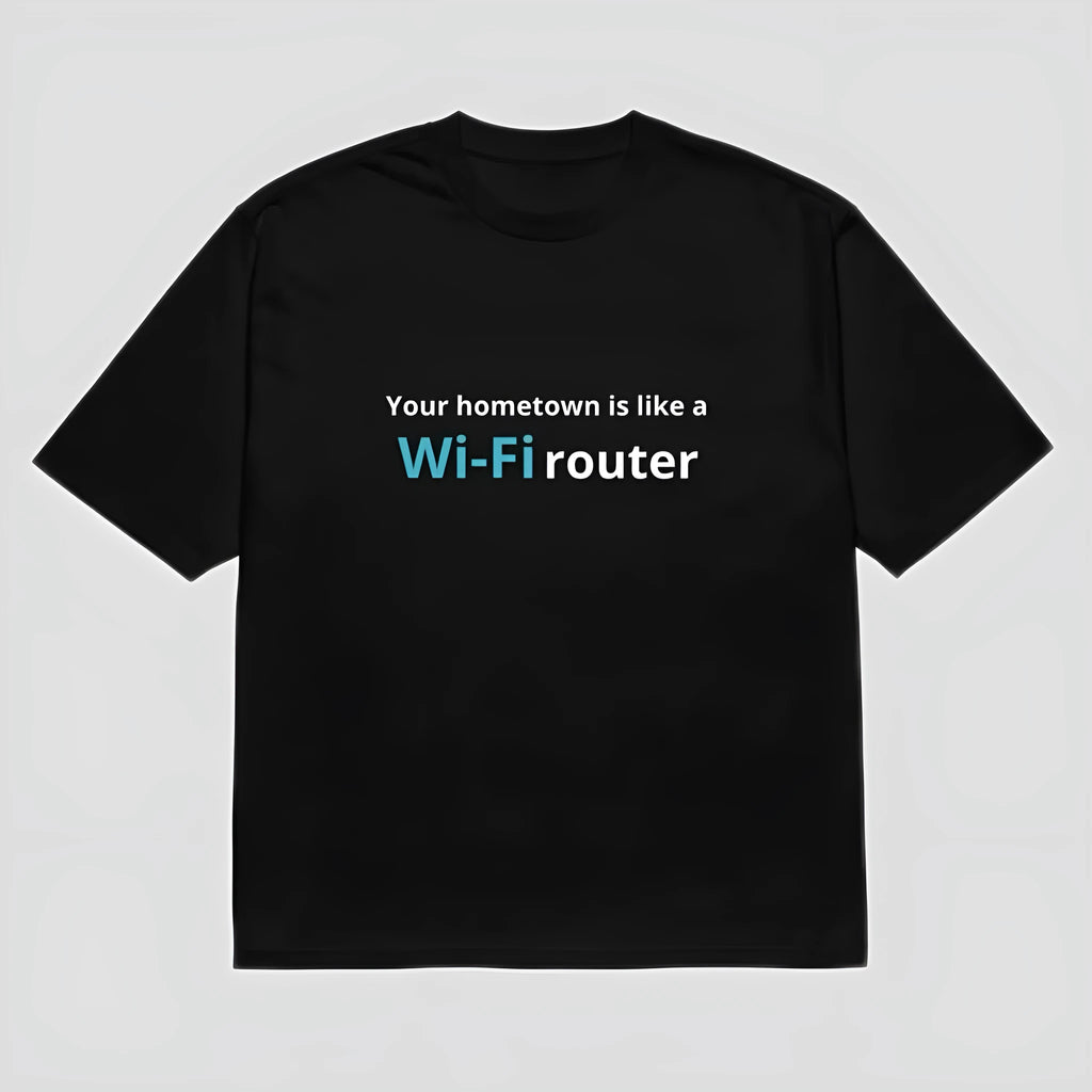 Black men's loose-fit T-shirt with a 3D digital cartoon print on the front.