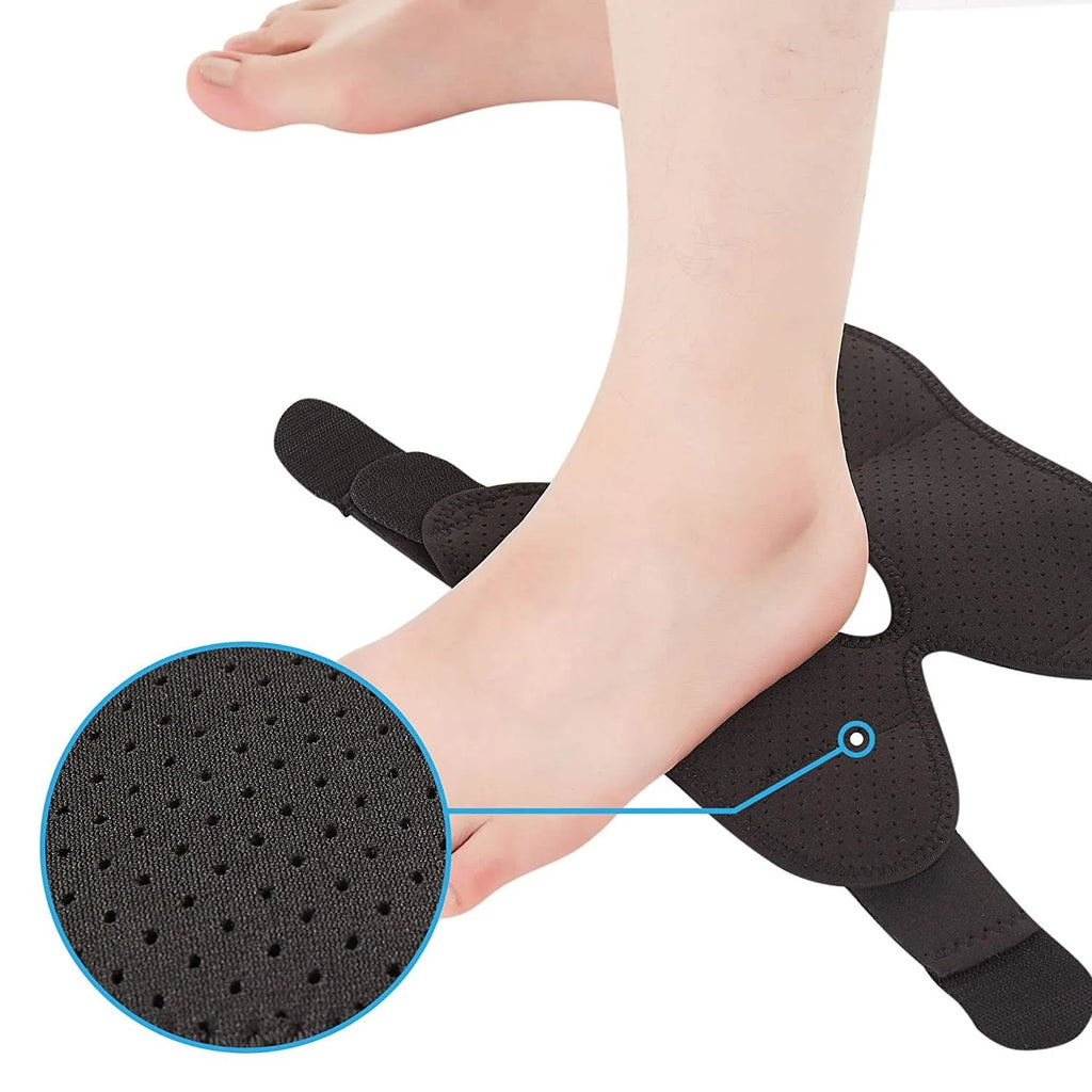 Black sports ankle support guard for injury prevention during athletic activities