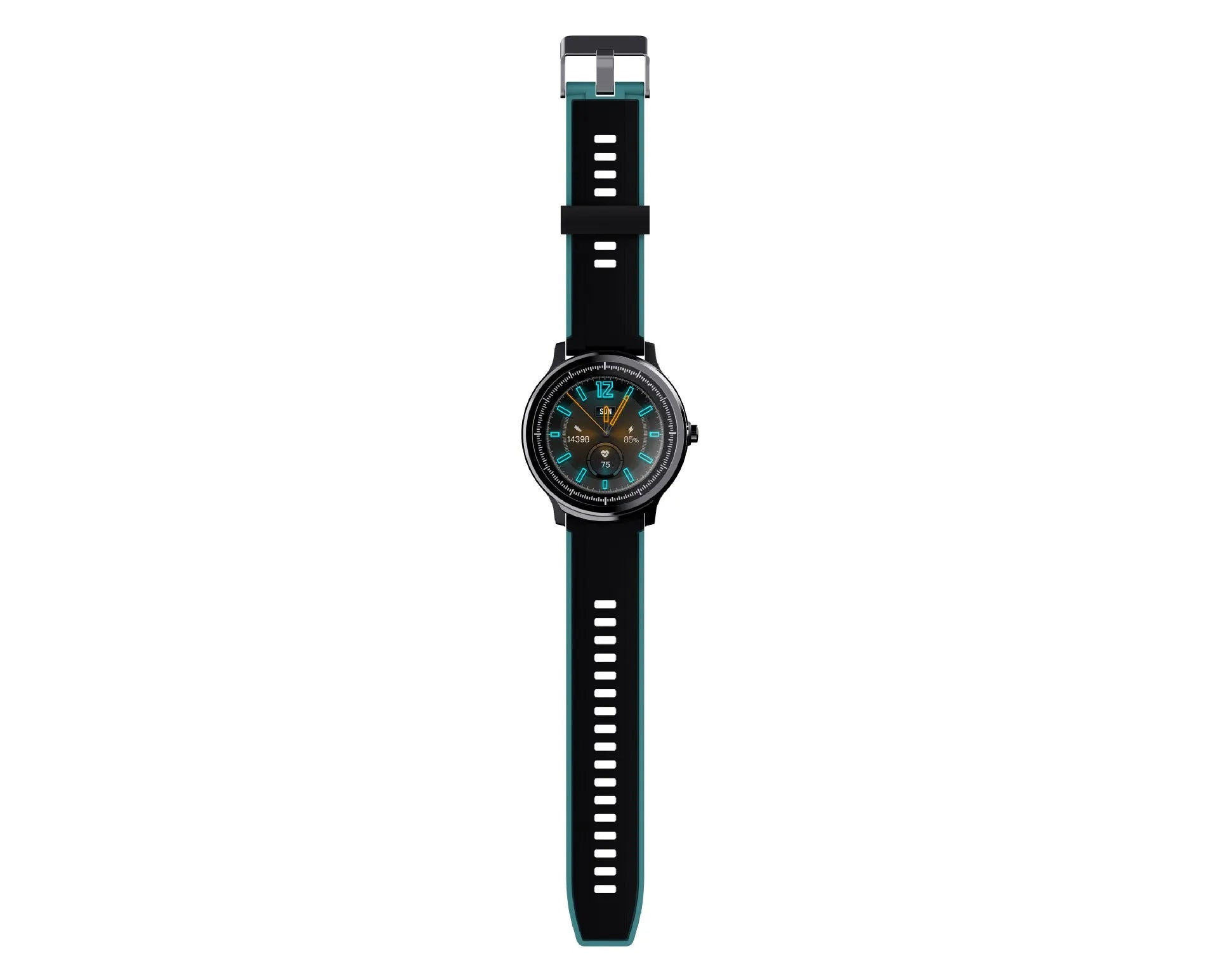 Kospet PROBE smart watch with 1.3-inch screen on a silicone wrist strap in green colour.
