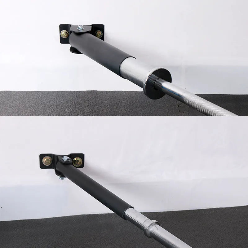 Steel wall rack with 25 tubes for storing barbell rods or gun barrels.