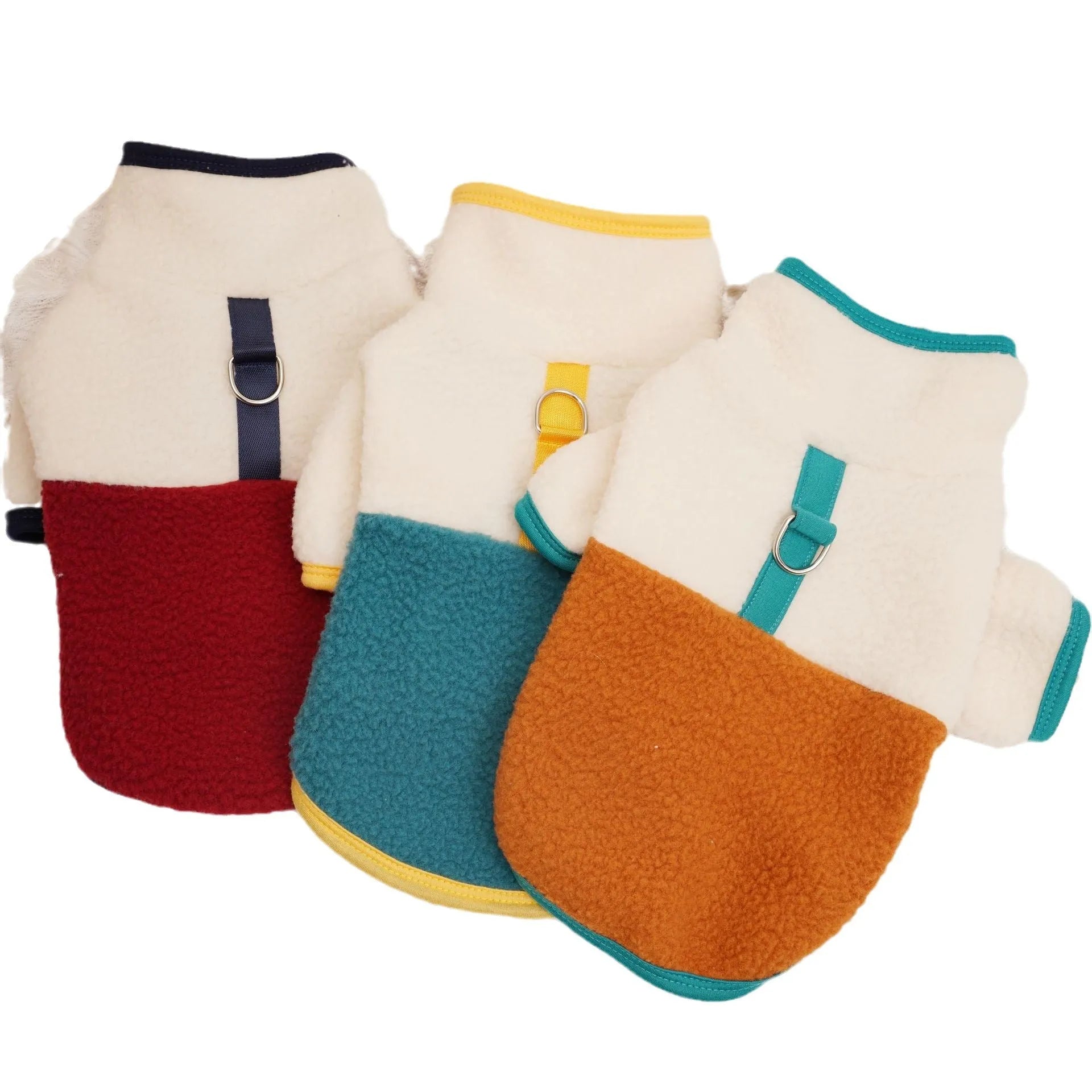 Pet lambswool fleece sweatshirt in caramel, wine red, or dark green for autumn winter wear