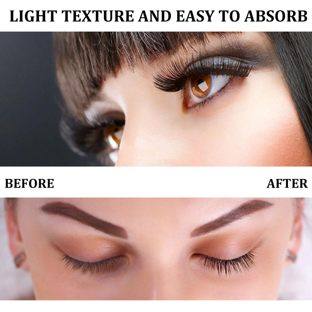 3ml bottle of curly black eyelash essence serum with a brush applicator for lash conditioning.