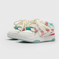 Casual lace-up shoes with thick rubber sole and breathable mesh lining in multiple colour options