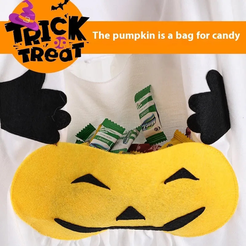 White pumpkin ghost costume for dog or cat on hanger