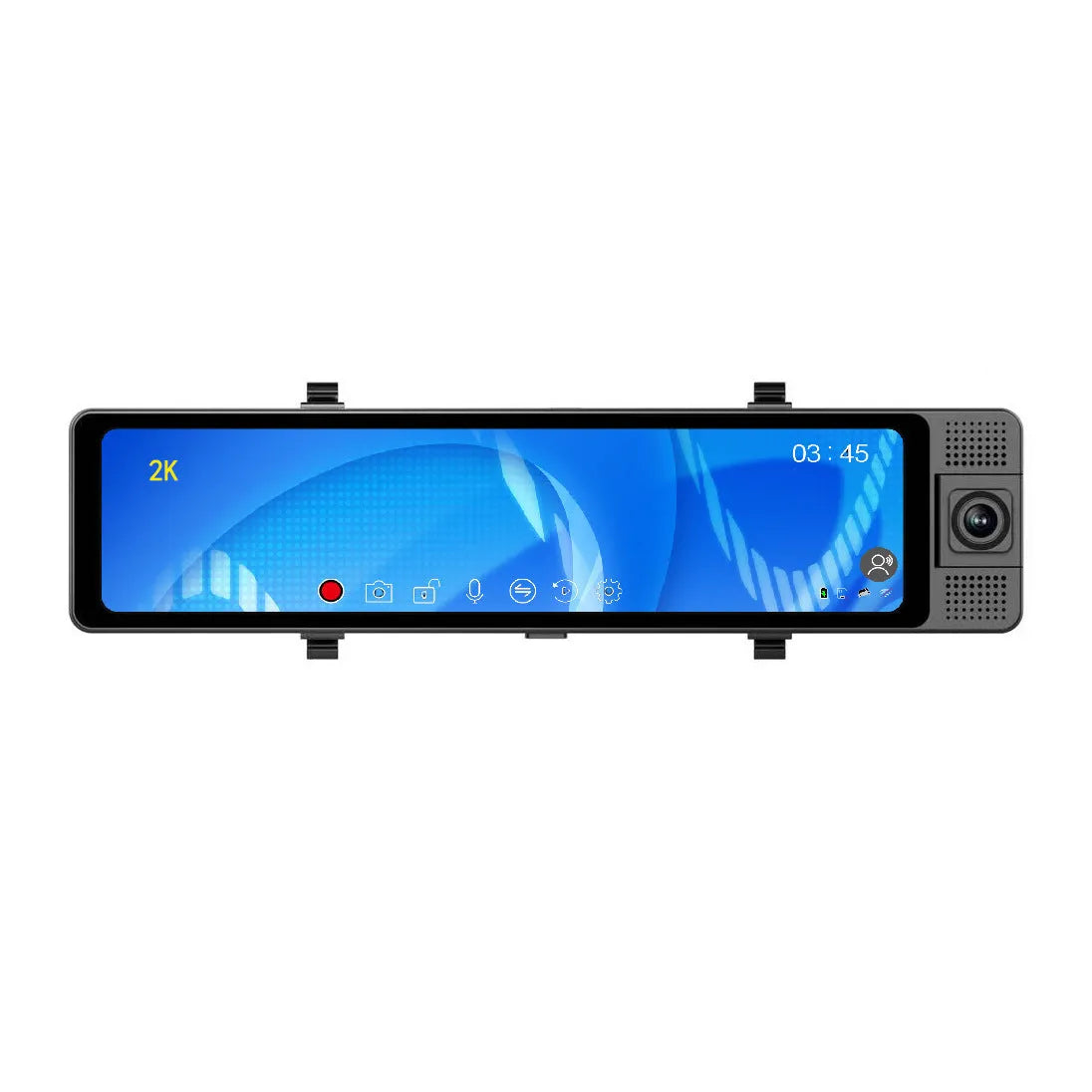 12-inch car rearview mirror dash cam with touchscreen and reversing camera system