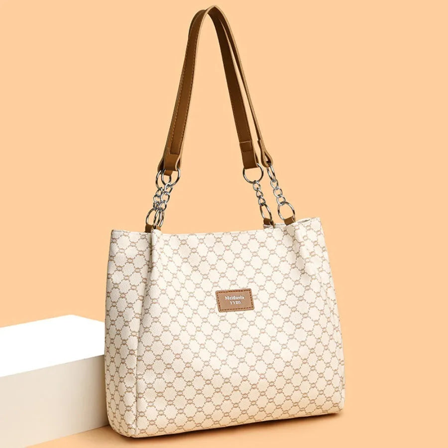 Brown women's retro fashion PU leather crossbody handbag with polyester lining