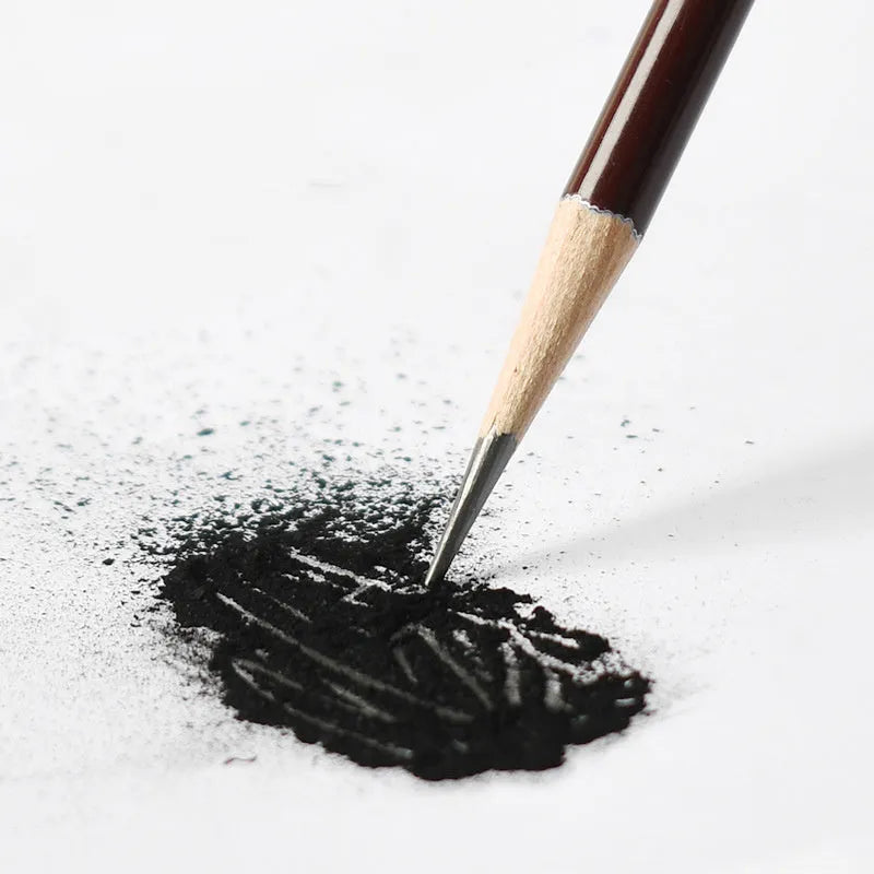 Professional charcoal pencil art set with multiple hardness grades and soft carbon sticks for sketching
