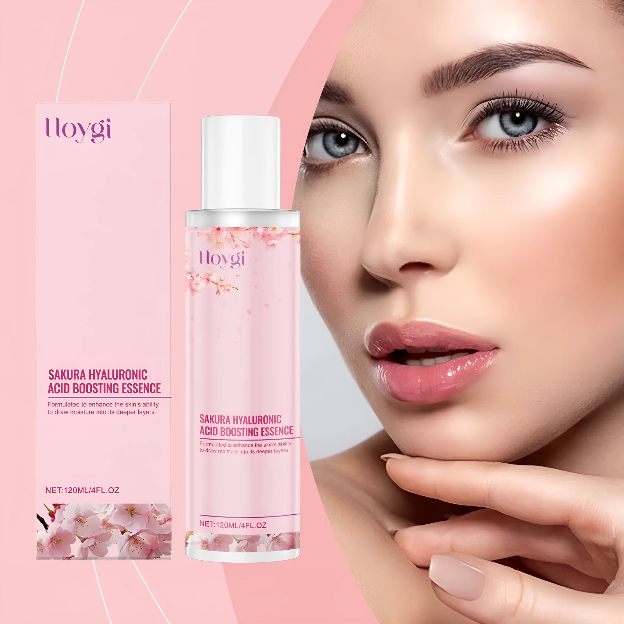 120ml bottle of Hyaluronic Acid Skin Moisturising Lotion with cherry blossom extract
