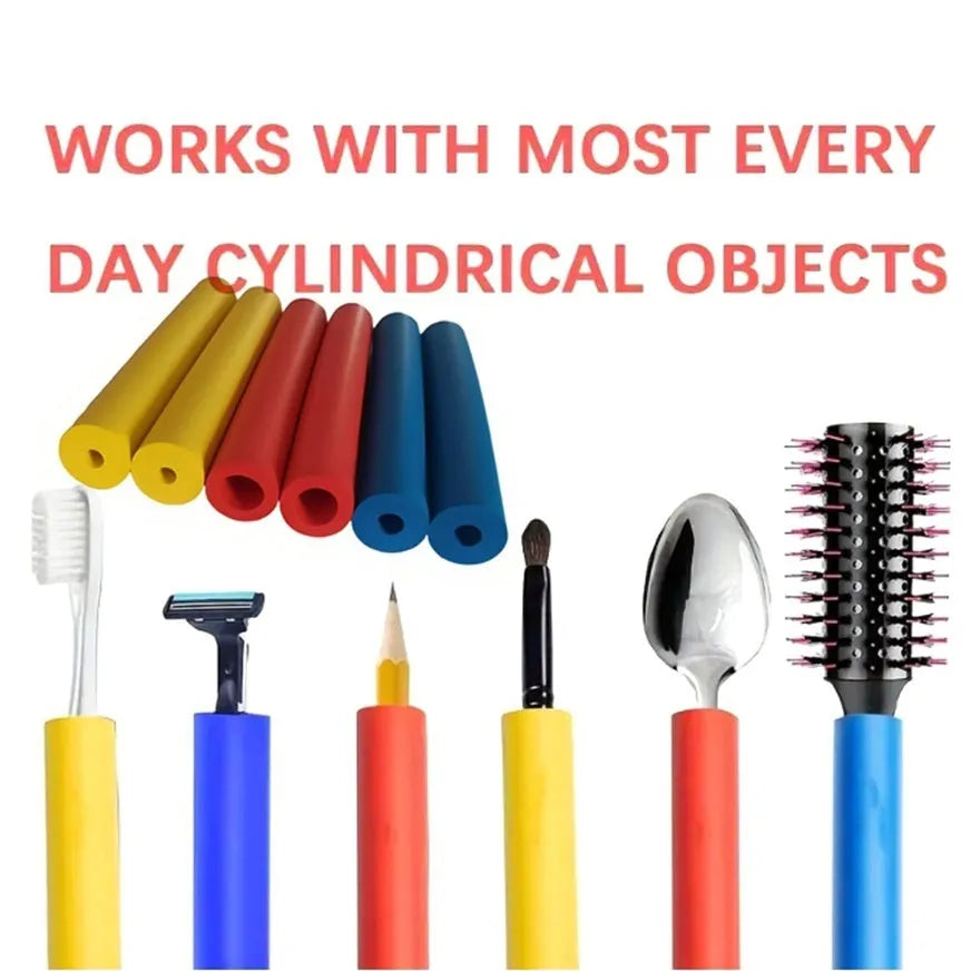 Pack of black rubber grip hoses for tableware and pen handles