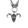 Clown skull titanium steel necklace ghost head chain pendant polished finish European American creative fashion
