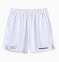 Men's four-point training fitness shorts in Balanced Gray, quick-dry polyester spandex fabric