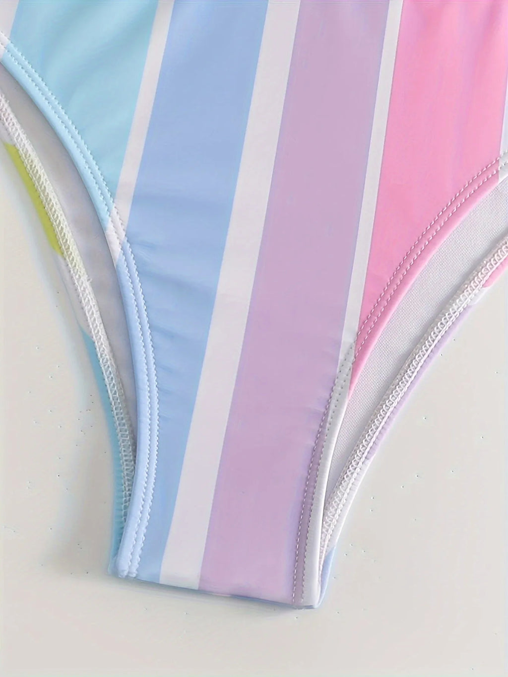 Women's striped bikini swimwear set with briefs style for swimming sports